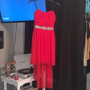 A red homecoming dress